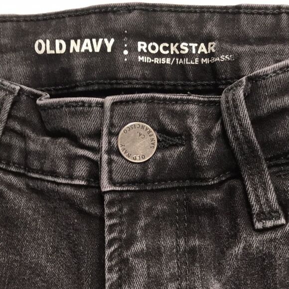 OLD NAVY Rockstar Mid Rise Black Jeans Womens Size 4 Comfort Stretch Denim - Picture 5 of 10